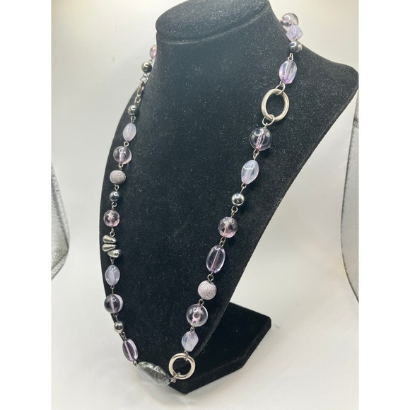 Purple Mixed Media Beaded 24 Inch Necklace! - Picture 7 of 10